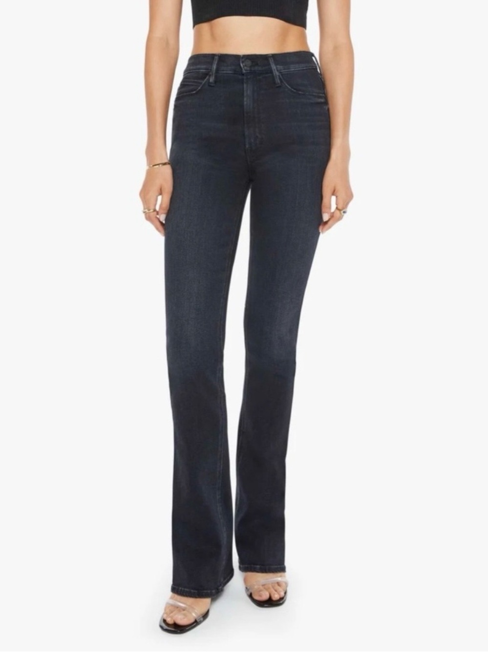 Mother High Waisted Runaway Flare Jeans in Encounters At Night Size 24